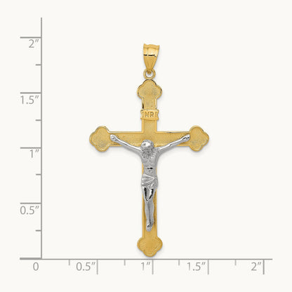 INRI Crucifix Pendant, 14K Two-tone