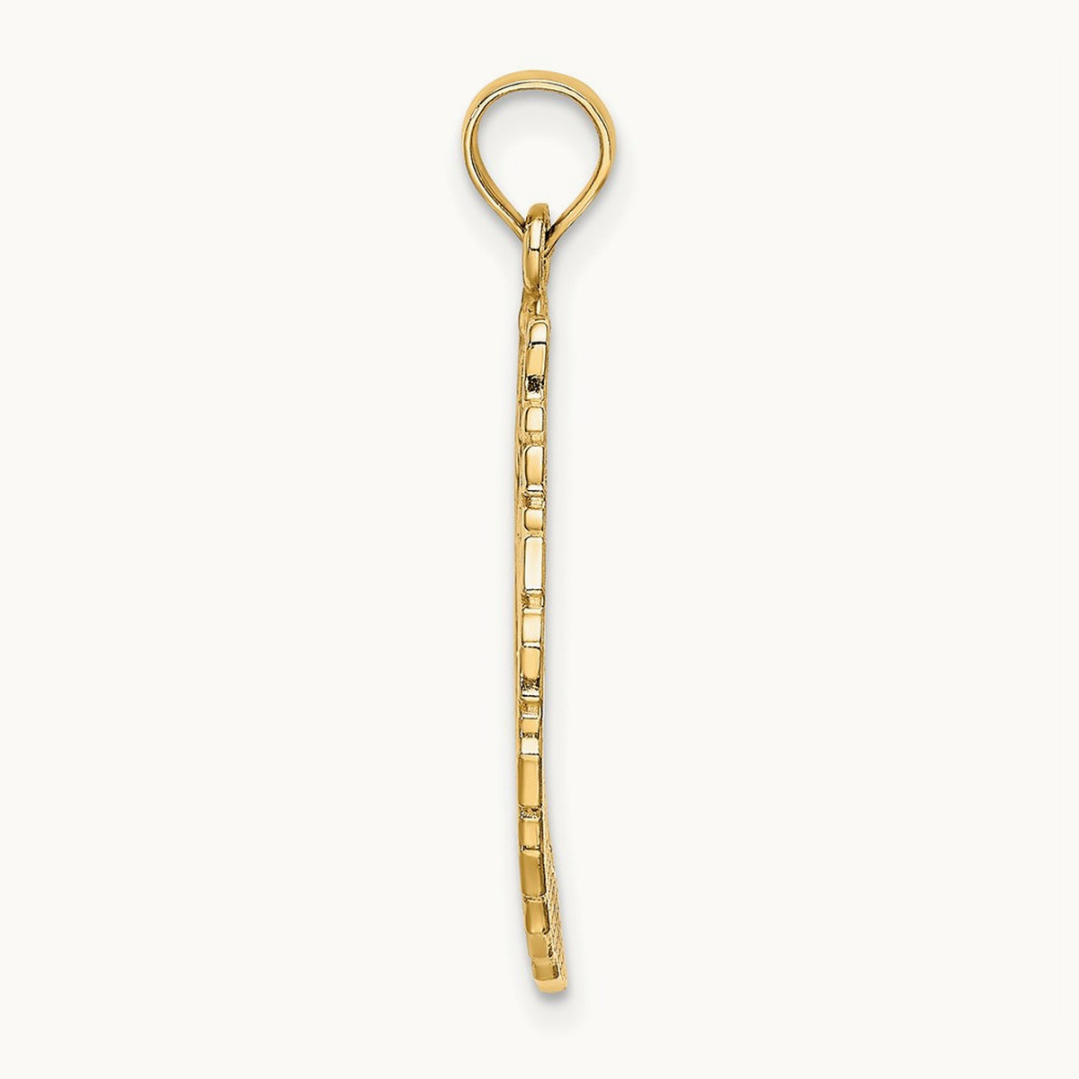 Satin/Polished Christmas Wreath Charm, 14K