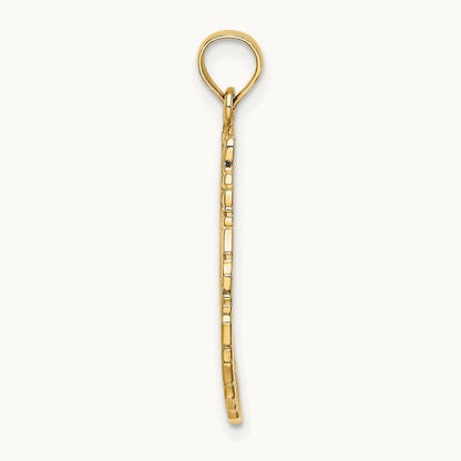Satin/Polished Christmas Wreath Charm, 14K