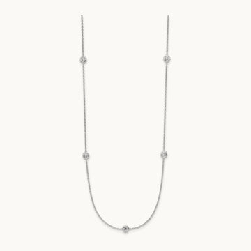 Platinum Polished Bezel Set Station Necklace, 0.50 ct tw Lab-Grown Diamond