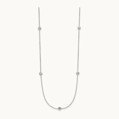Platinum Polished Bezel Set Station Necklace, 0.50 ct tw Lab-Grown Diamond