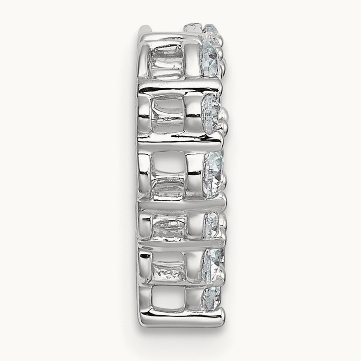 Heart Chain Slide Pendant, 0.50 ct tw Lab-Grown Diamond — 14K White Gold