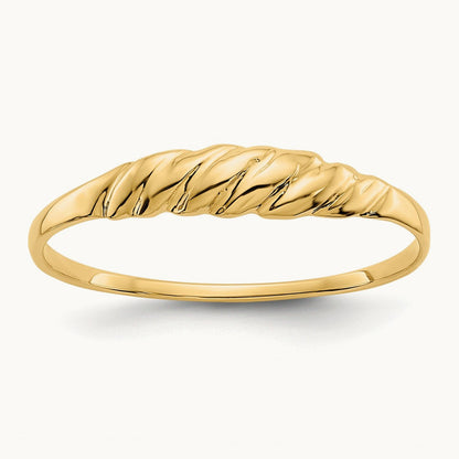 Ridged Dome Ring, 14K