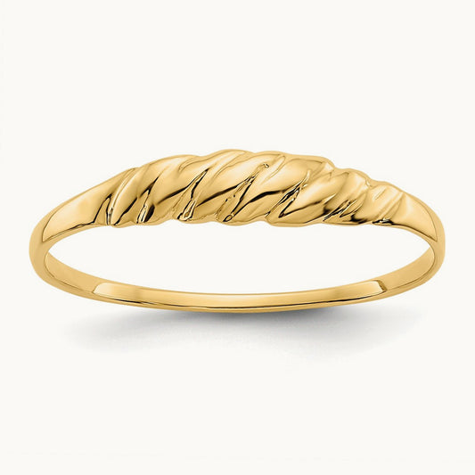 Ridged Dome Ring, 14K