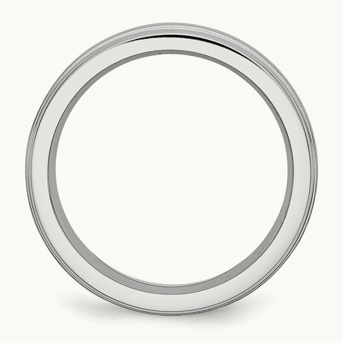Cobalt Satin and Polished Ridged Edge Band — 6mm