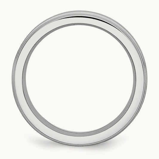 Cobalt Satin and Polished Ridged Edge Band — 6mm