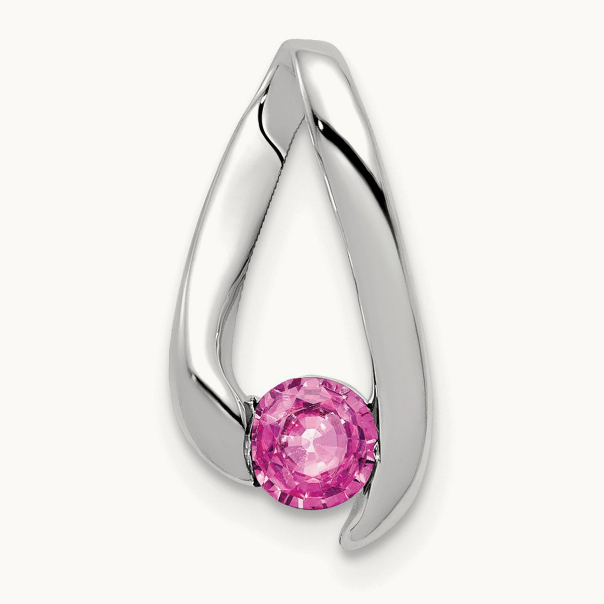 Sapphire Pendant — 14K White Gold