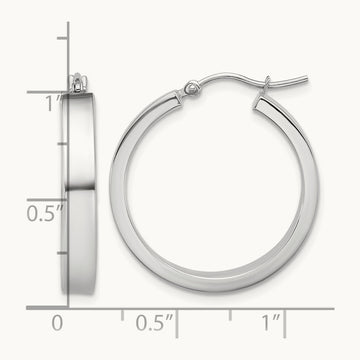 Polished Hoop Earring, 14K White Gold