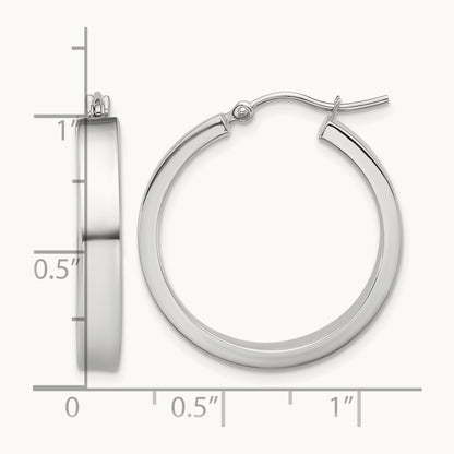 Polished Hoop Earring, 14K White Gold