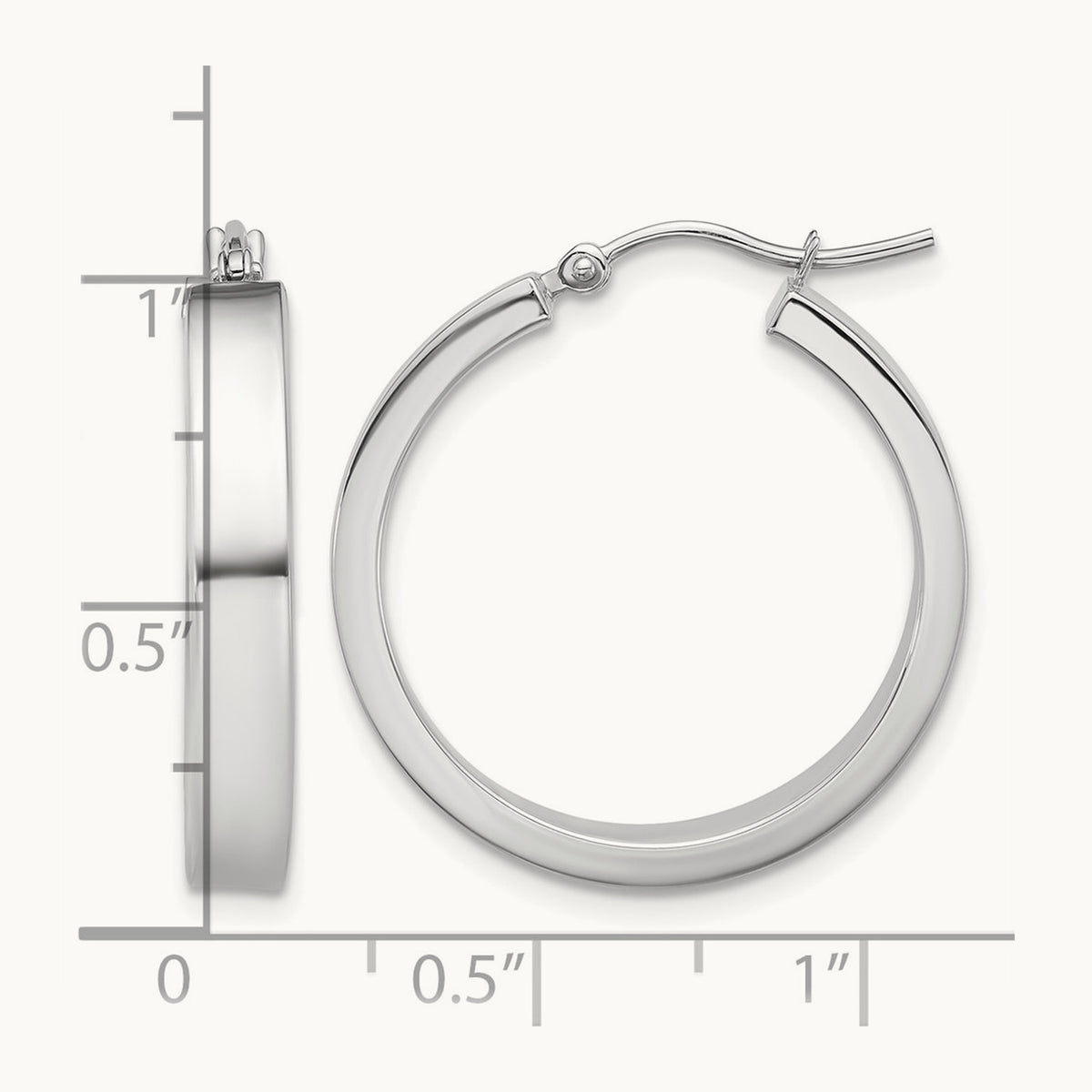 Polished Hoop Earring, 14K White Gold