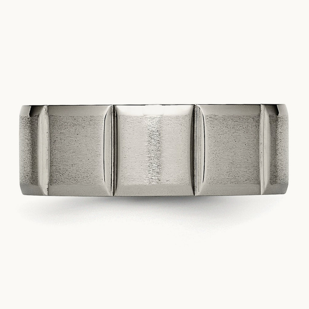 Satin and Polished Grooved Band — 6mm