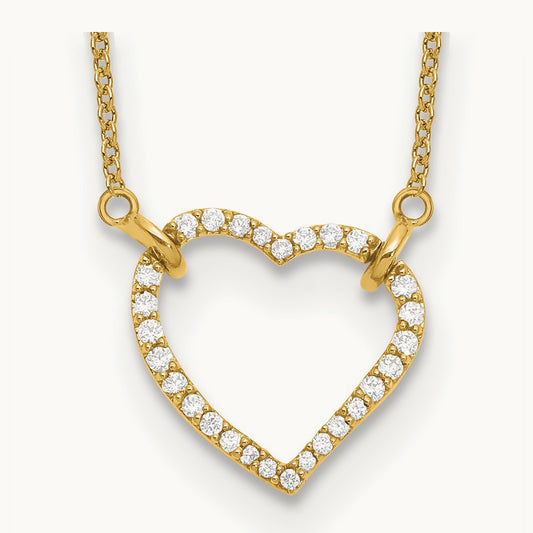 Heart Necklace, 0.20 ct tw Lab-Grown Diamond — 14K Yellow Gold