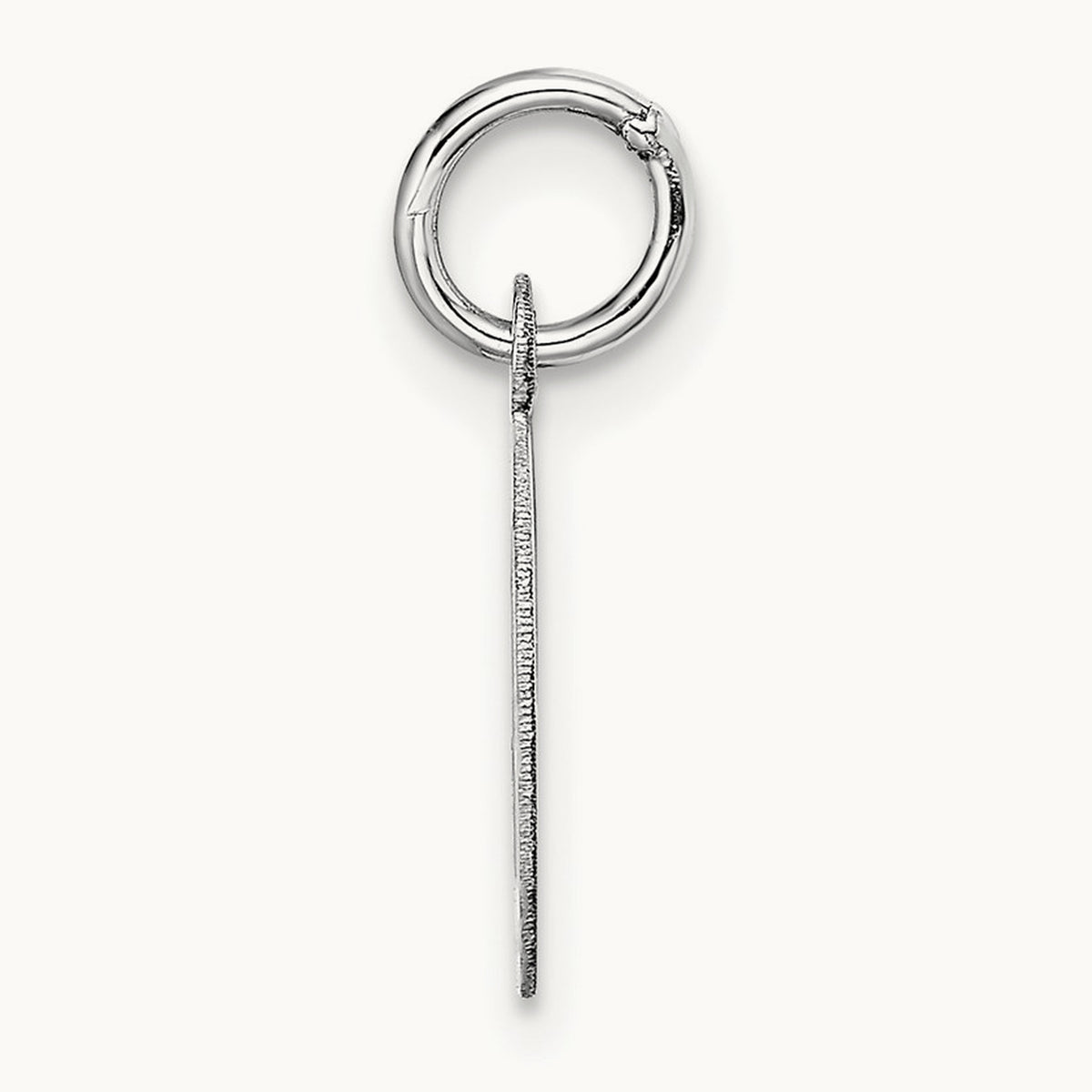 Small Block Initial Charm — 14K White Gold, D