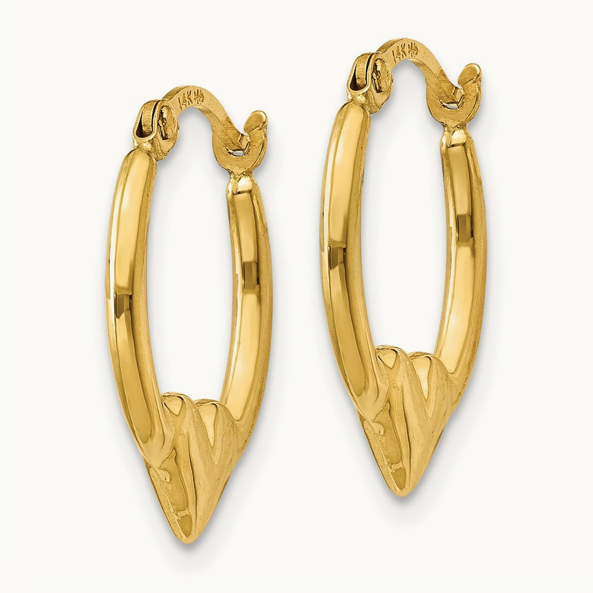 Heart Hoop Earrings — 14K Yellow Gold