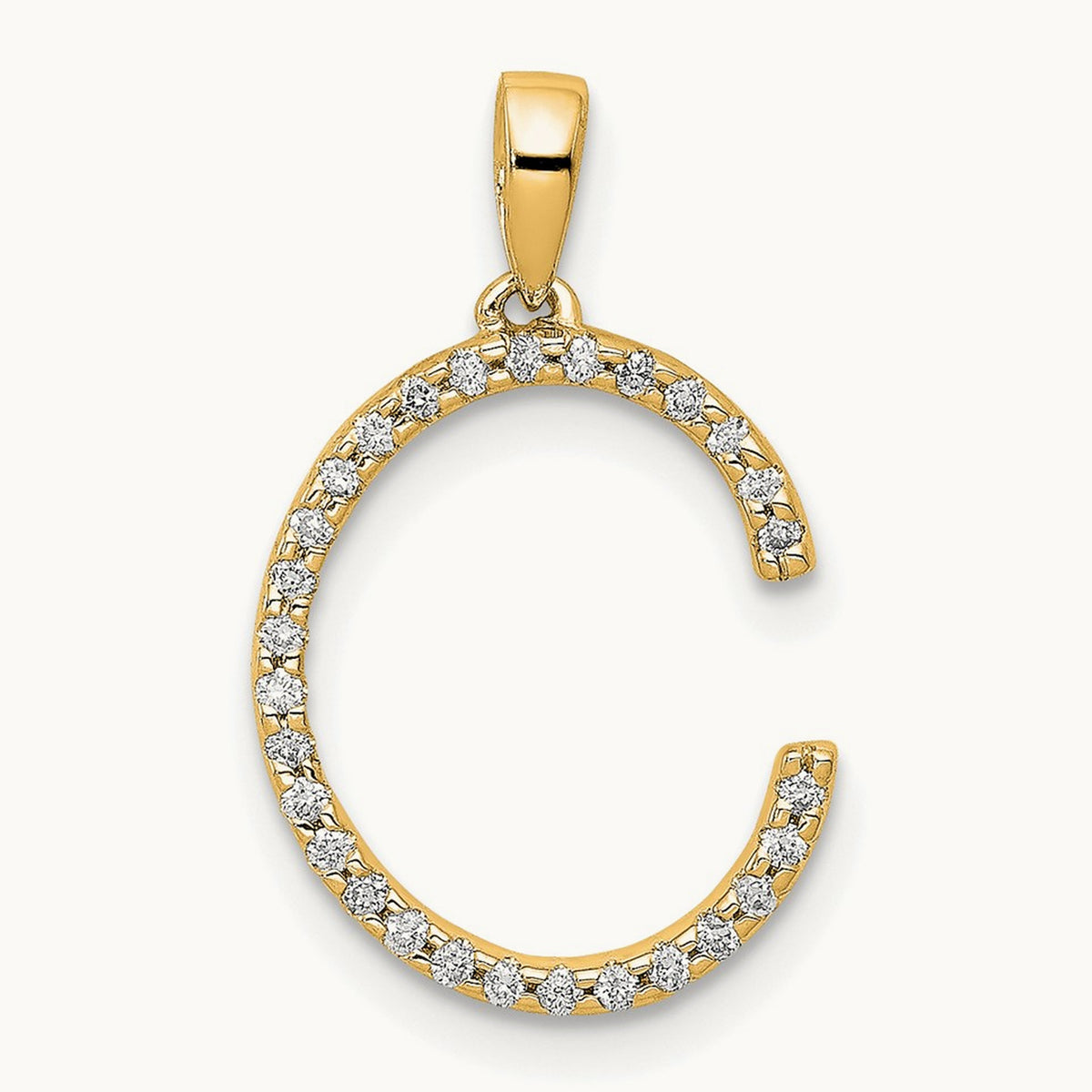 Diamond Letter C Initial Pendant, 14K