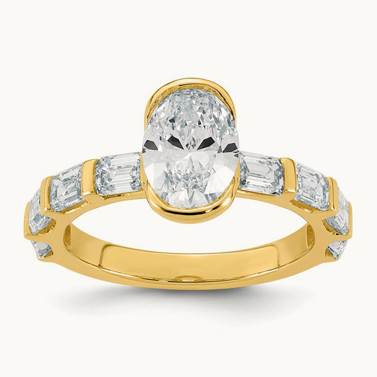 Oval Center Ring, 3.00 ct tw Lab-Grown Diamond