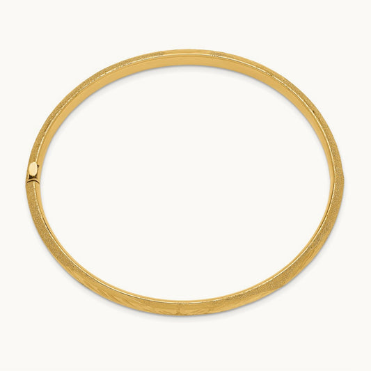 4/16 Laser Cut Hinged Bangle Bracelet, 14K