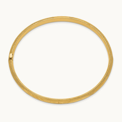 4/16 Oversized Laser Cut Hinged Bangle Bracelet, 14K