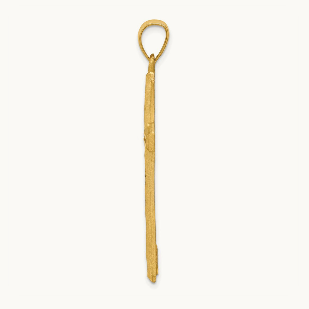Diamond Cut and Satin Cross Pendant, 14K