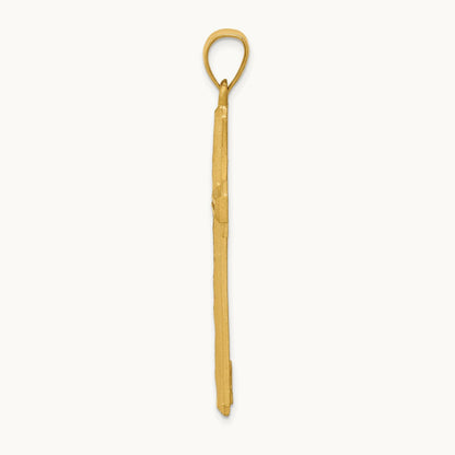 Diamond Cut and Satin Cross Pendant, 14K