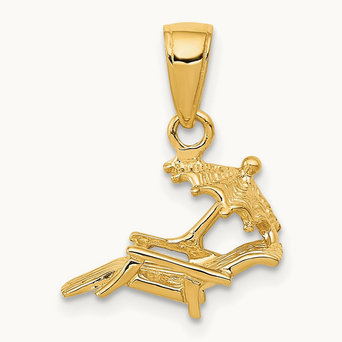 3-D Lounge Beach Chair Pendant, 14K