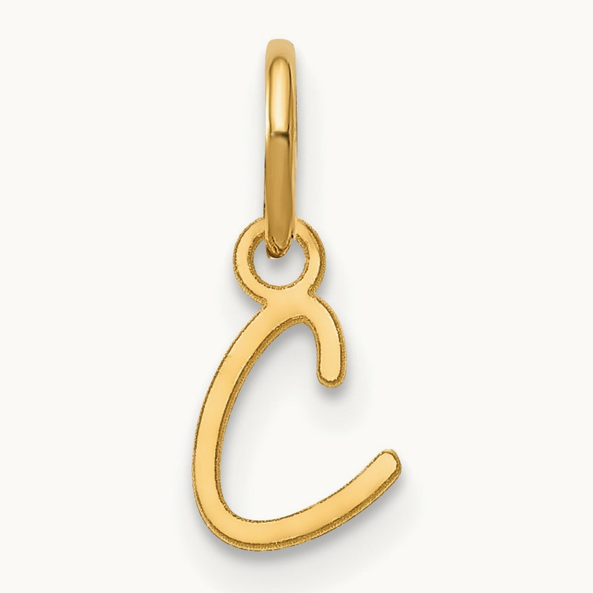 Upper case Initial Charm — 14K Yellow Gold, C