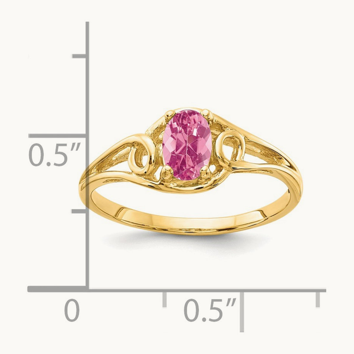 6x4mm Oval Pink Tourmaline Ring, 14K