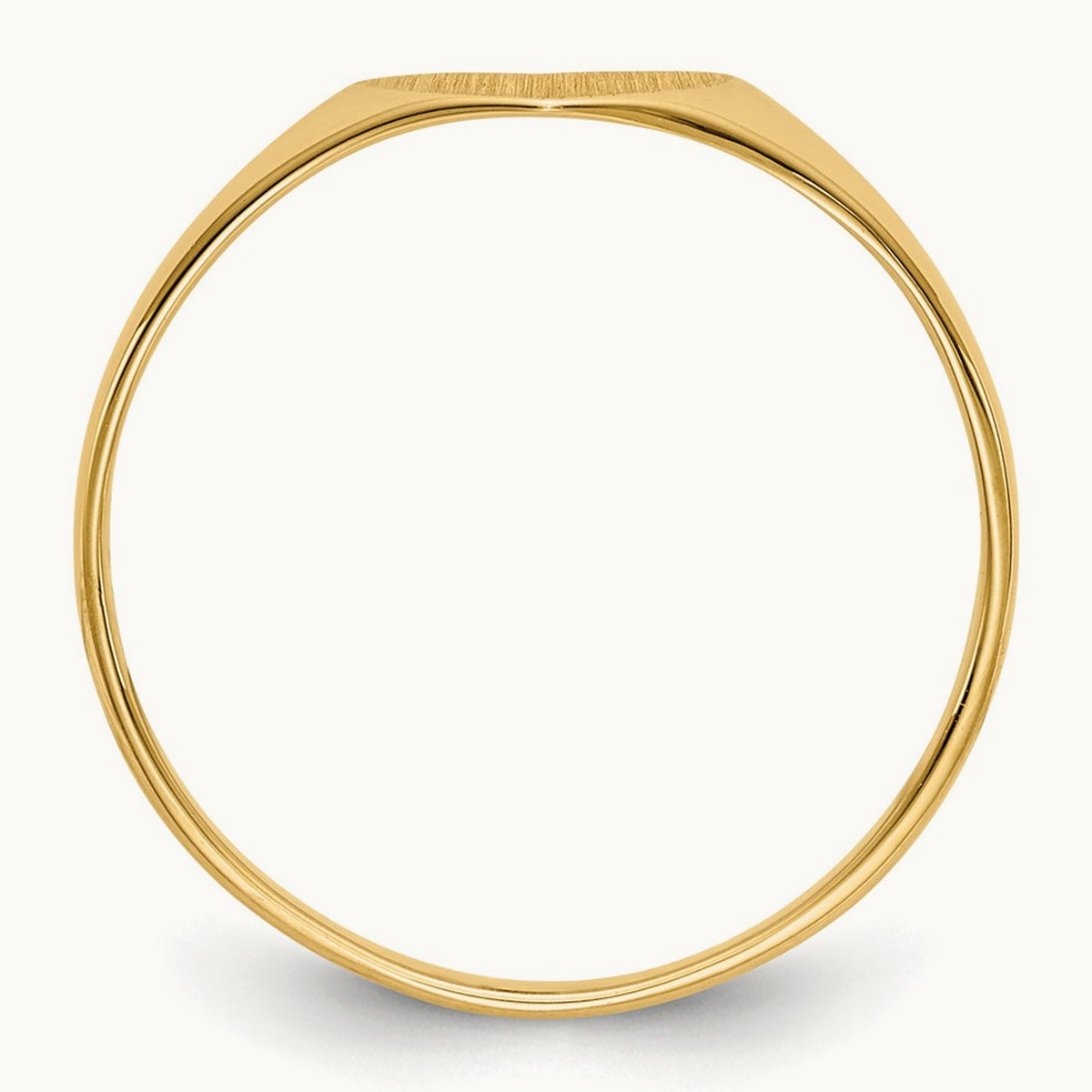 Closed Back Heart Signet Ring — 14K Yellow Gold, 7.5x6.0mm, 6
