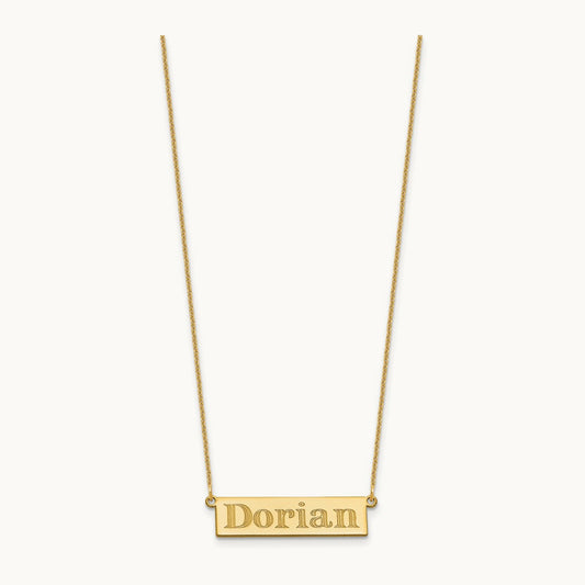 4-6 Letter Name Bar Necklace, 14K Yellow Gold