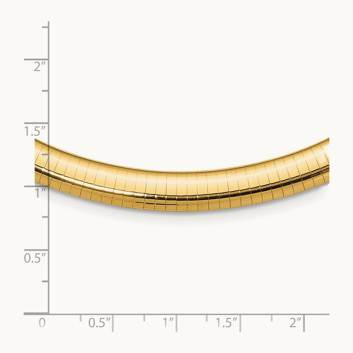 Domed Omega Necklace — 14K Yellow Gold, 16mm, 8mm