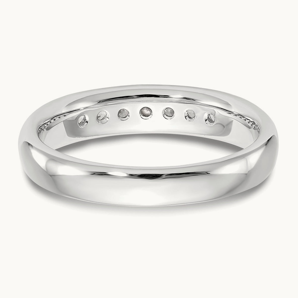 7-Stone Diamond Channel Band, 14K White Gold