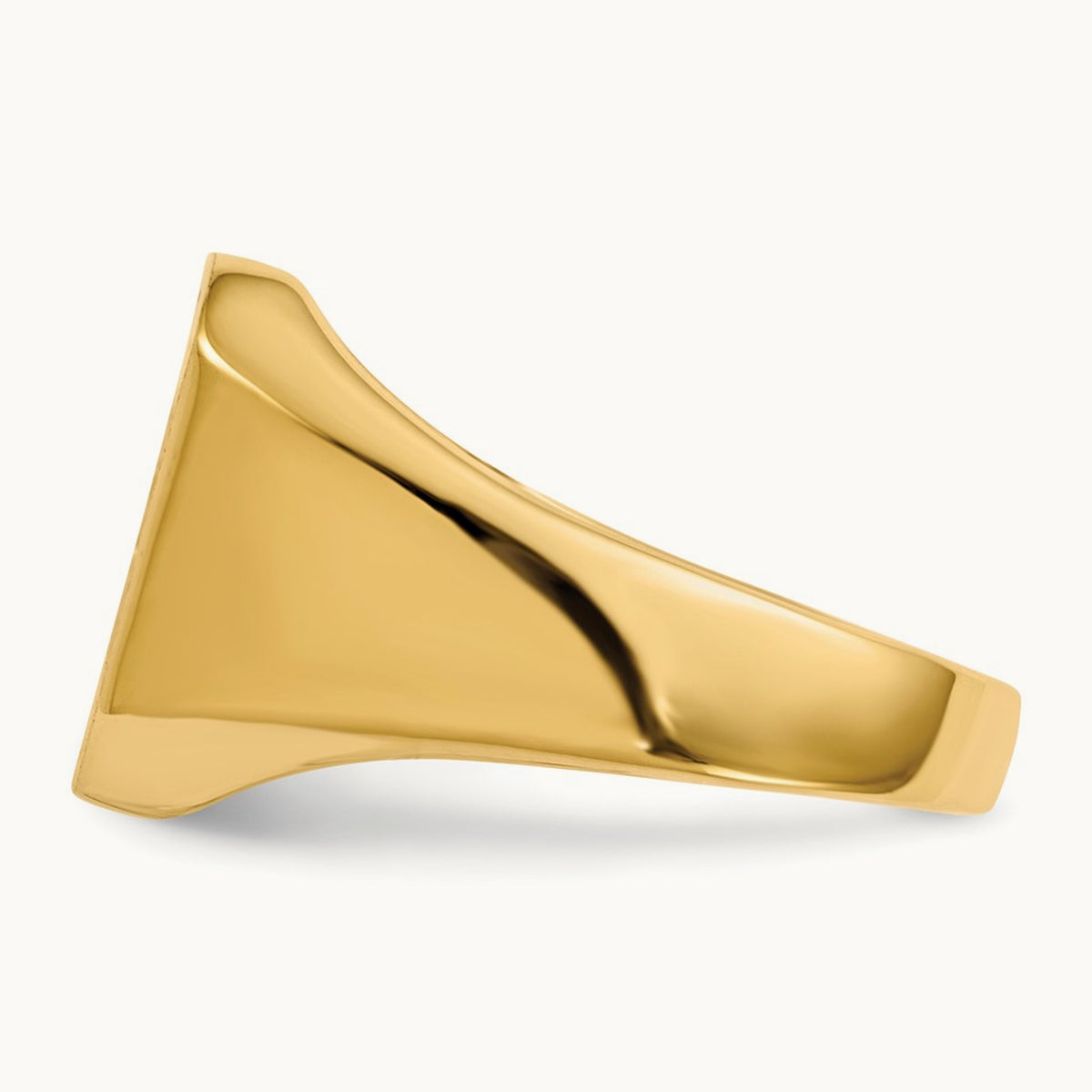 x14.0mm Closed Back Mens Signet Ring, 13.0mm, 14K