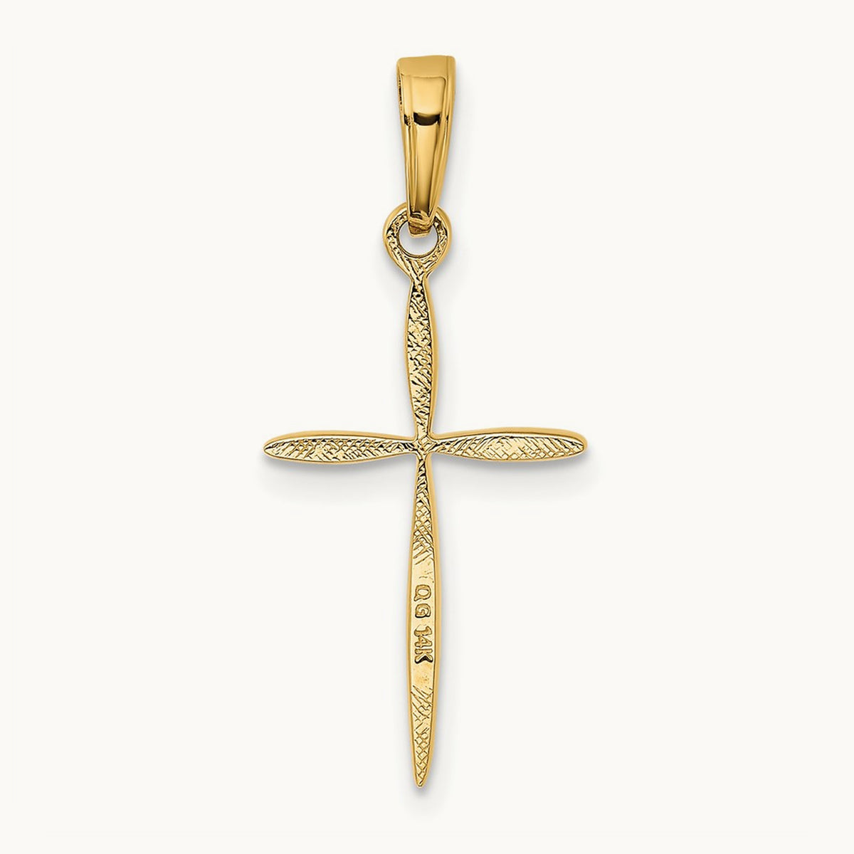 Polished Cross With Tapered Ends Pendant, 14K