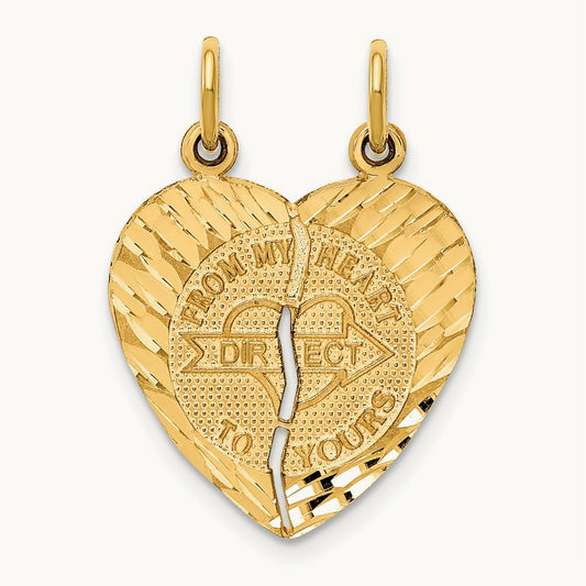Break-apart diamond cut FROM MY HEART DIRECT TO YOURS Charm, 14K