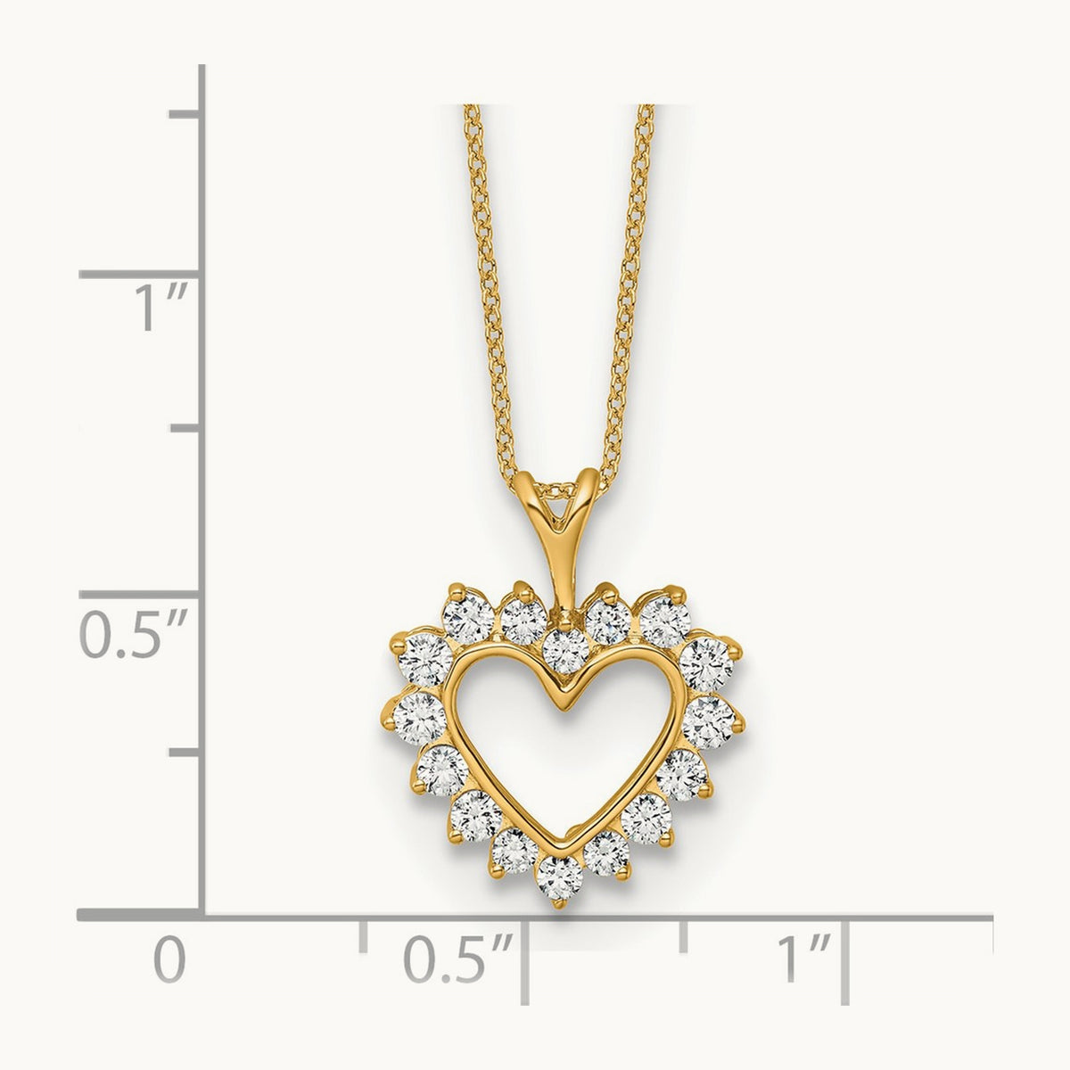 Heart Pendant Necklace, 0.50 ct tw Lab-Grown Diamond — 14K Yellow Gold