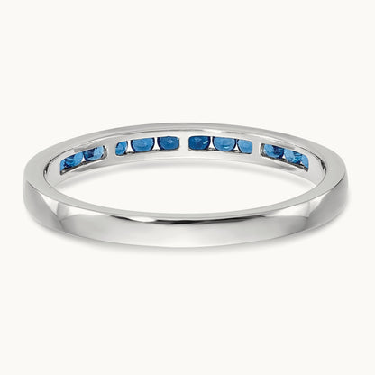 Blue Diamond Band, 14K White Gold