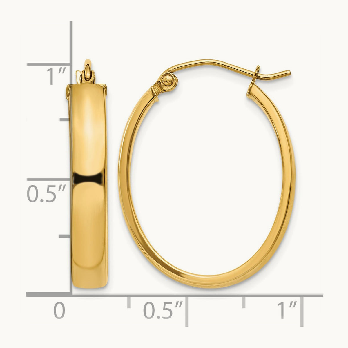 Lightweight Oval Hoop Earrings — 19mm