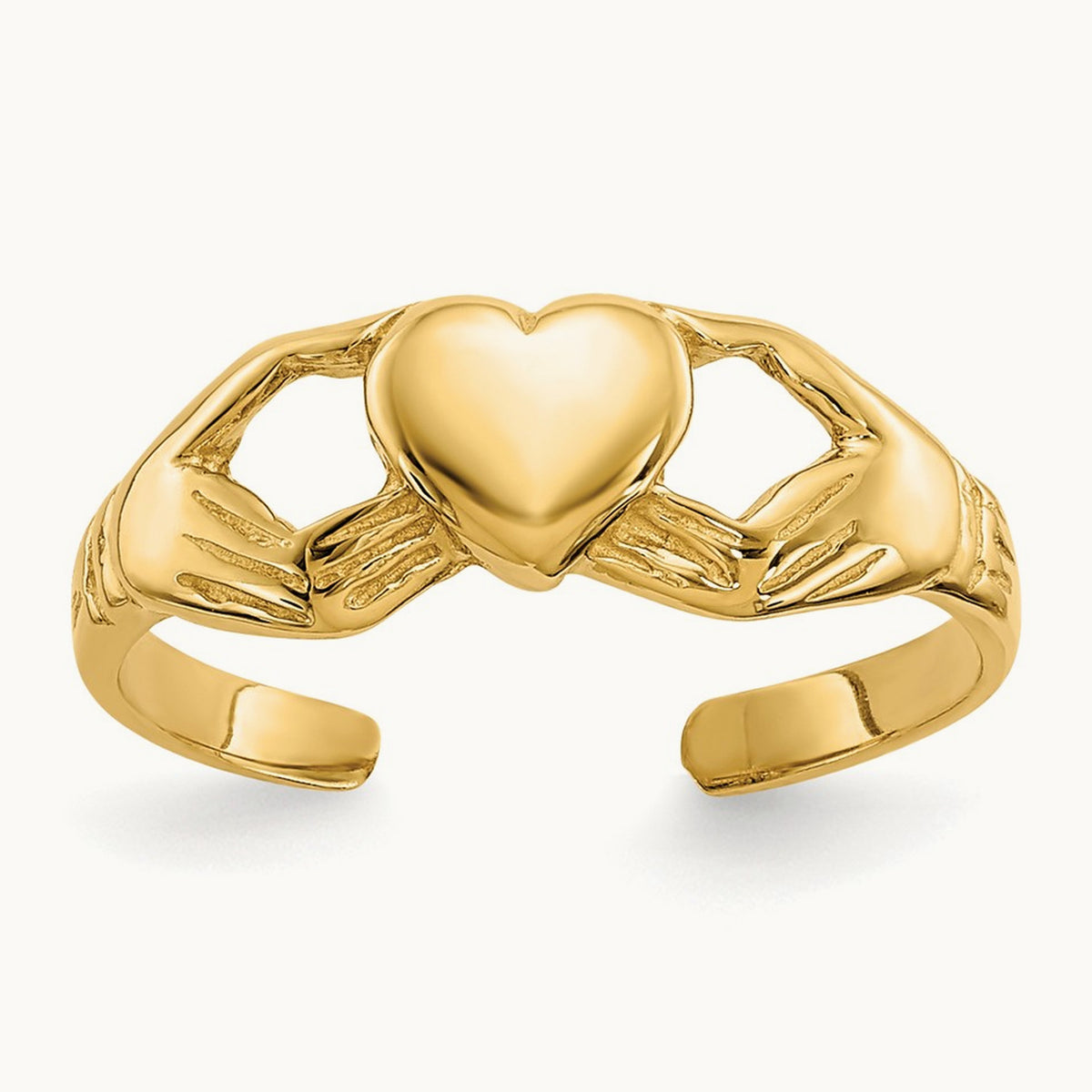 Polished Claddagh Toe Ring, 14K