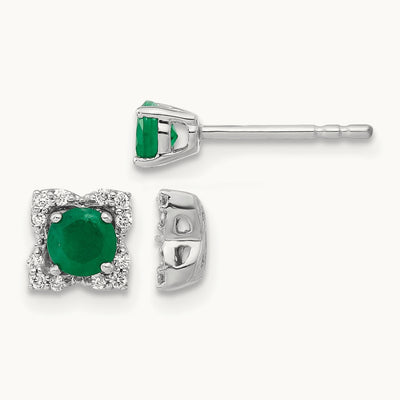 Diamond and Emerald Stud w/ Jacket Earrings — photo set