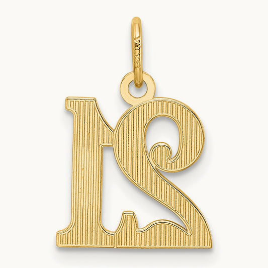 Diamond-cut 21 Pendant, 14K