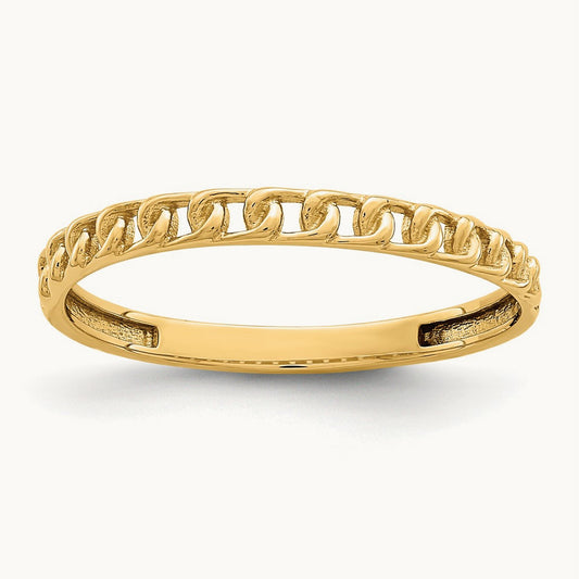 Link Design Ring — 14K Yellow Gold