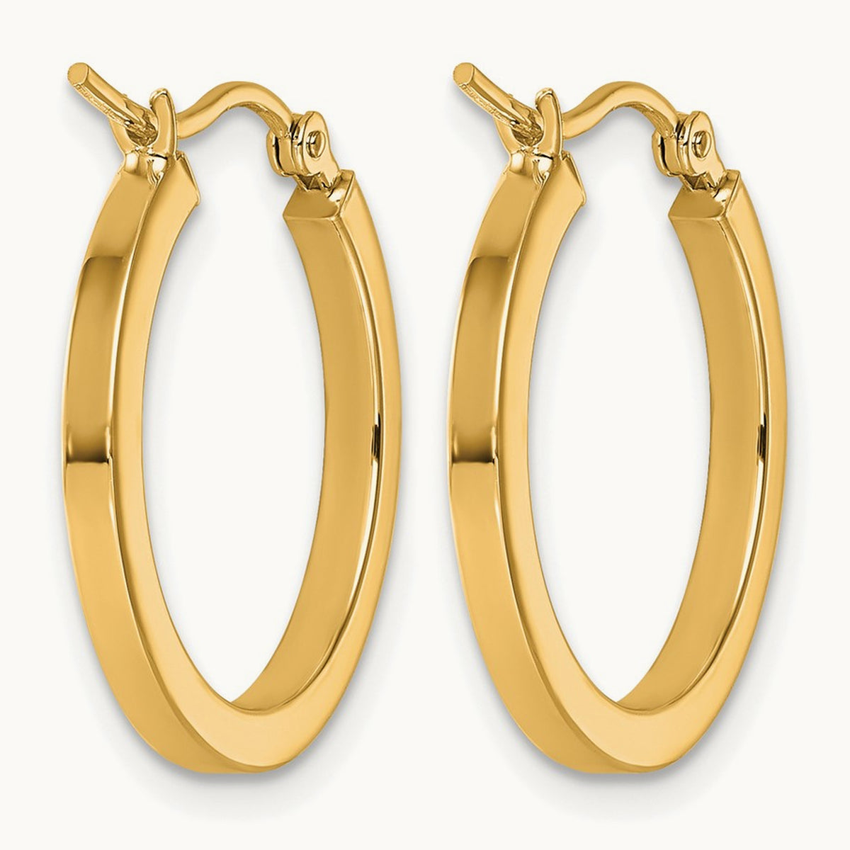 Square Tube Hoop Earrings — 10K Yellow Gold