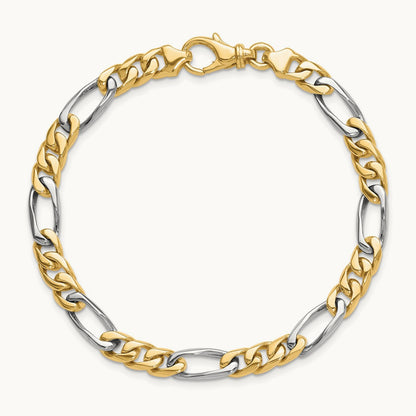 Hand-polished Fancy Link Bracelet, 6.3mm, 14K Two-tone