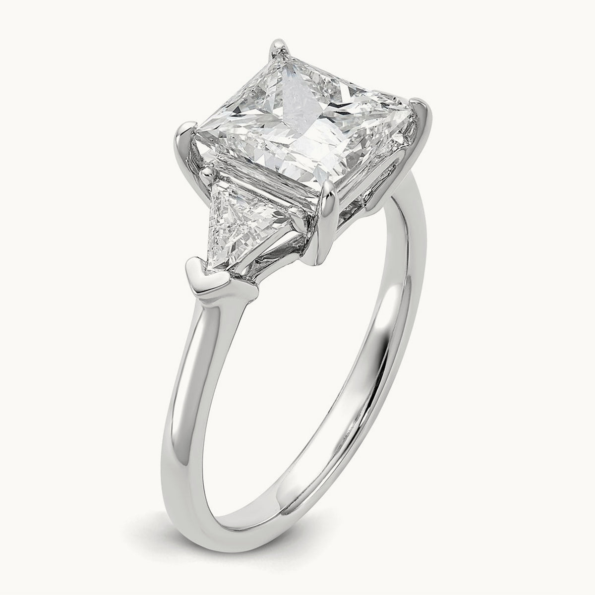 Princess/Trillion Engagement Ring, 1.50-4.00 ct tw Lab-Grown Diamond — 3 1/8 ct, 14K White Gold