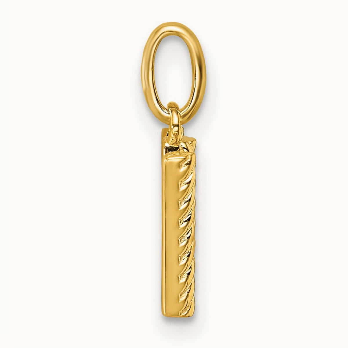 Twisted Diamond Charm — 14K Yellow Gold, W