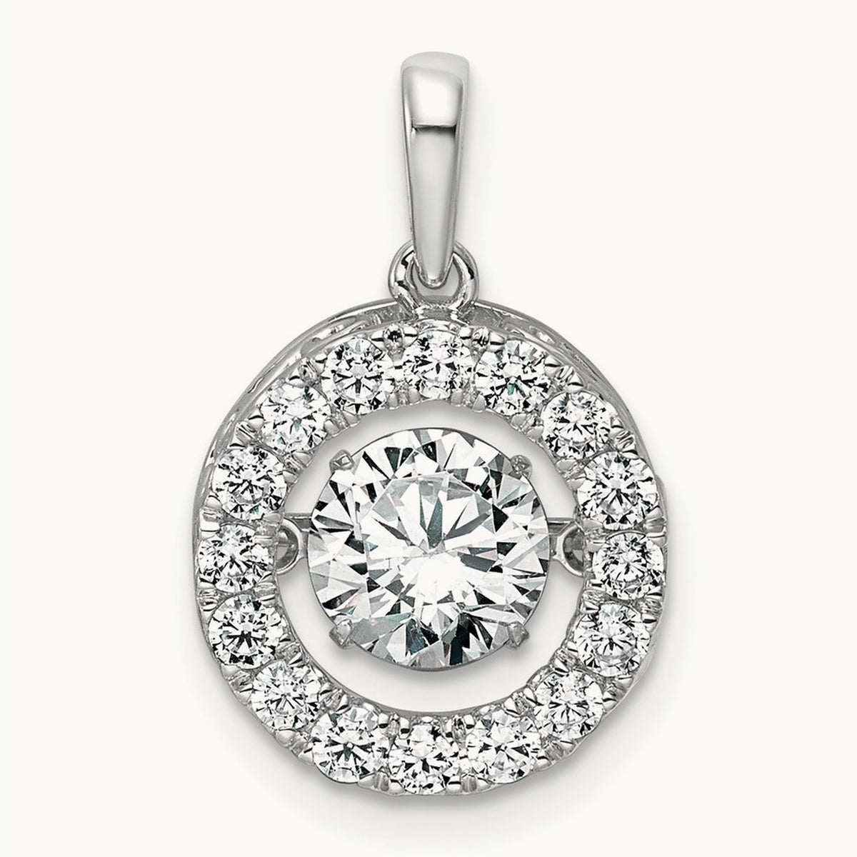 Vibrant Circle Pendant, 0.75-1.50 ct tw Lab-Grown Diamond — 1 1/2 ct, 14K White Gold
