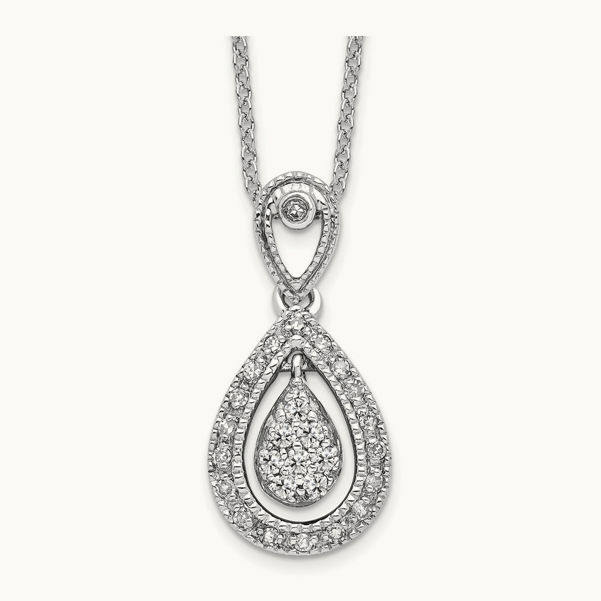 Teardrop Pendant Necklace, 0.20 ct tw Lab-Grown Diamond