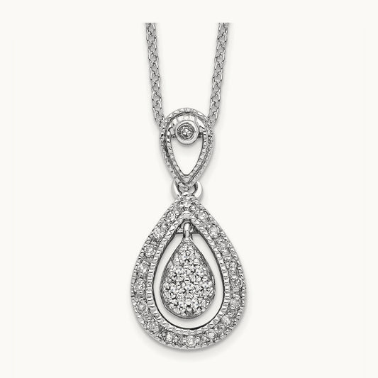 Teardrop Pendant Necklace, 0.20 ct tw Lab-Grown Diamond