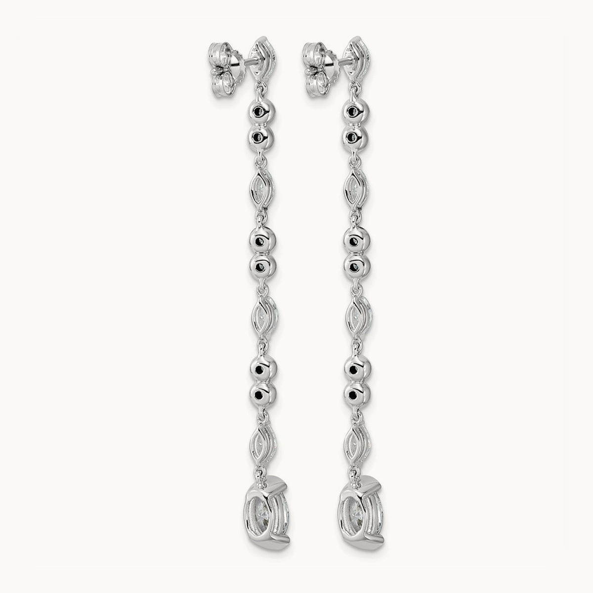 Post Oval/Round Drop Earrings, 2.00-3.50 ct tw Lab-Grown Diamond