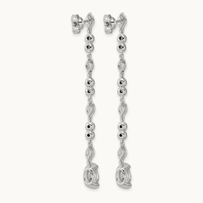 Post Oval/Round Drop Earrings, 2.00-3.50 ct tw Lab-Grown Diamond